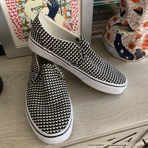 Heart Print Vans Slip On Sneaker